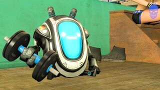 Robot at the Gym By BlueSKull29 (Reupload)