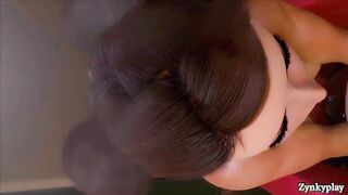 CHUN-LI FUCKED BIG DILDO IN SHOWER
