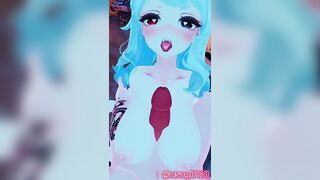 look! it’s a cock between my squishy boobs~ :3
