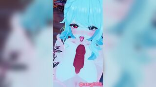 look! it’s a cock between my squishy boobs~ :3