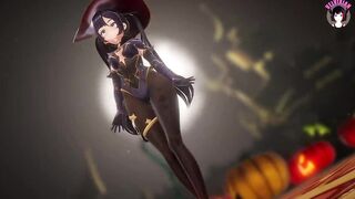 Genshin Impact - Mona Masturbates With Dildo (3D HENTAI)
