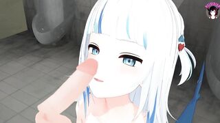 Vtuber Gura - Blowjob + Cum In Mouth (3D HENTAI)