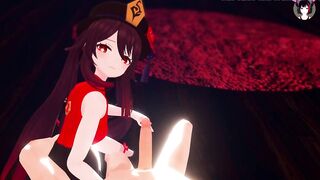 Genshin Impact - Hu Tao - Handjob + Blowjob (3D HENTAI)