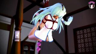 BDSM Session - Tied From Above +Anal Sex Toy + Gag (3D HENTAI)
