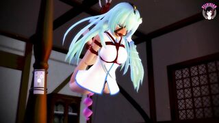 BDSM Session - Tied From Above +Anal Sex Toy + Gag (3D HENTAI)