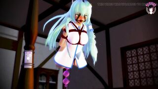 BDSM Session - Tied From Above +Anal Sex Toy + Gag (3D HENTAI)