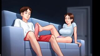 Summer Time Saga With Sex Sounds , Caught roommate rubbing her pussy