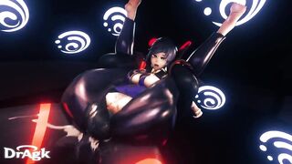Yelan gets her Pussy fucked hard in Full Nelson Position by a Big Mitachurl Animation Genshin Impact