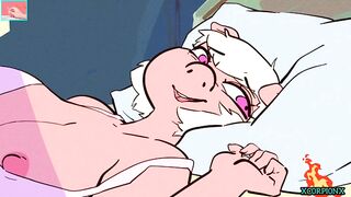 His horny girlfriend gives him a morning fuck