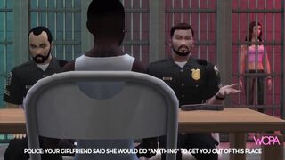 Two cops having sex with inmate's girlfriend in front of him - Fucked Front Husband [subtitled]