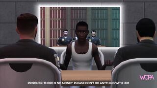 Two cops having sex with inmate's girlfriend in front of him - Fucked Front Husband [subtitled]
