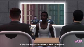 Two cops having sex with inmate's girlfriend in front of him - Fucked Front Husband [subtitled]