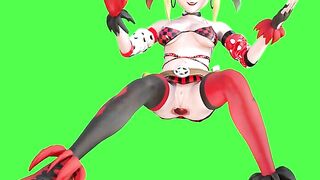 Huge tits Harley Gwen Quinn Tennyson massive anal gape