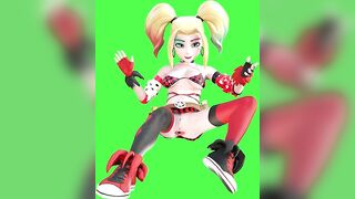 Huge tits Harley Gwen Quinn Tennyson massive anal gape