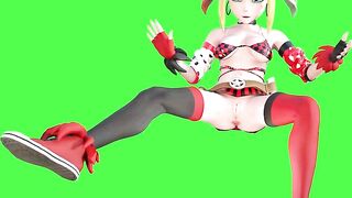 Huge tits Harley Gwen Quinn Tennyson massive anal gape