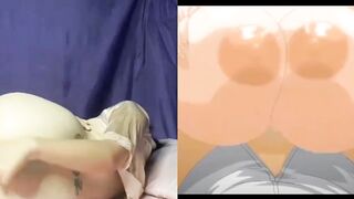 Hentai Japanese girl titsjob lucky guy in room and cum on her boobs