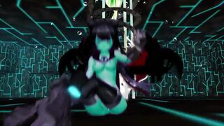 Kancolle Light Cruiser Demon Hentai Nude Dance Monster Girl MMD 3D Dark Green Body Color Edit Smixix