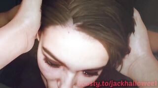 Rough fucking Jill from Resident Evil in the mouth