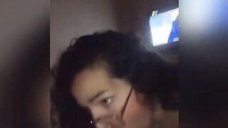 Gorgeous Latina DeepThroats Big White Cock Watching Futurama