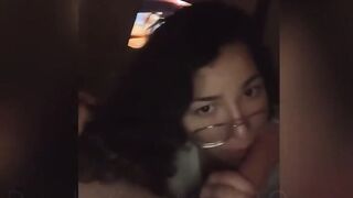 Gorgeous Latina DeepThroats Big White Cock Watching Futurama