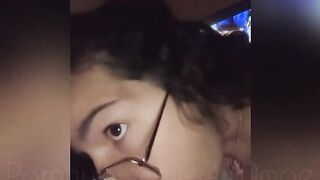 Gorgeous Latina DeepThroats Big White Cock Watching Futurama