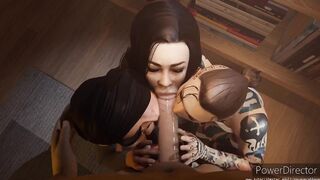 By SavageCabbage (the trio of girls giving intense blowjob)