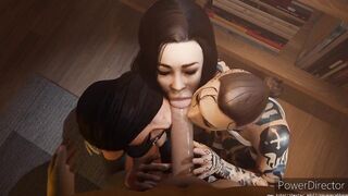By SavageCabbage (the trio of girls giving intense blowjob)