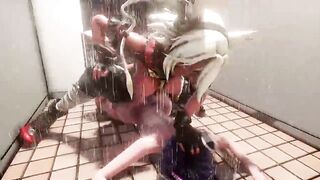 3D HENTAI MMD FUTANARI - Shower Surprise!