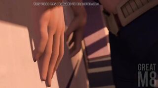 Shouto Todoroki getting a Blowjob from Momo Yaoyorozu