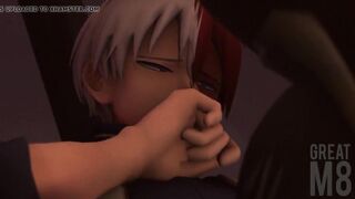Shouto Todoroki getting a Blowjob from Momo Yaoyorozu