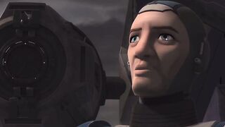 Star Wars Mandalorian Clan Rook Warrior presenting her pussy