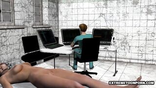 Curly Haired 3D Babe Sucks Cock and Gets Fucked
