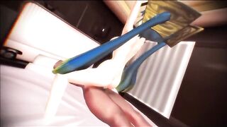 MMD Blue Hair Beauty Cowgirl Position Squirts GV00149