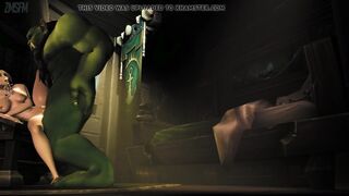 Jaina Proudmoore enjoys Thrall's big orc cock by Zmsfm