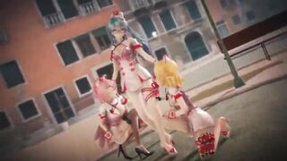 MMD Miku Luka Rin Nurses