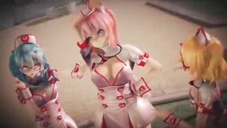 MMD Miku Luka Rin Nurses