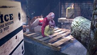 3D Shemale fucked a Woman (MILF) Outside - Futa Animated