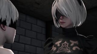 2B Toys With 9S Small Cock