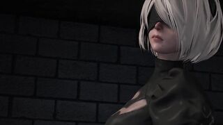 2B Toys With 9S Small Cock
