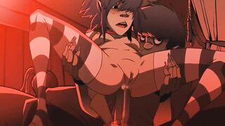 Noodle gets bum-buggered (Gorillaz)