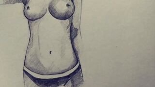 Stepsister's Breast And Body Drawing