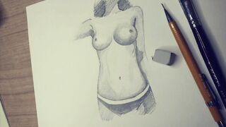 Stepsister's Breast And Body Drawing
