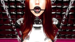 Black Widow in Hardcore Metal Bondage and Latex 3D BDSM Animation