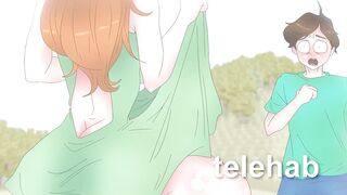 Alex showed her pussy under her skirt to Steve!Minecraft hentai porn