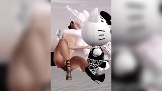 Lesbians Kissing Naked on the beach (imvu)