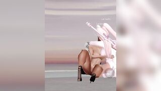 Lesbians Kissing Naked on the beach (imvu)