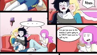 Adult Finn trio with marceline and princes