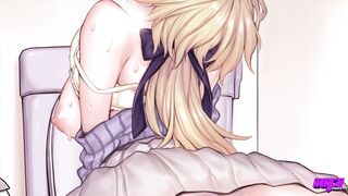 HENTAI PROS - Blonde Exchange Student Sahya Has Vivid Dreams Fucking WIth Ghosts In Her House