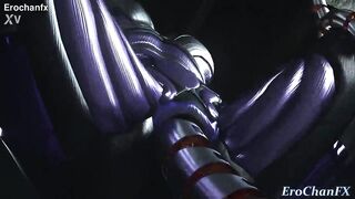 Battle angel Alita with mechanical tentacl