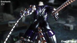 Battle angel Alita with mechanical tentacl